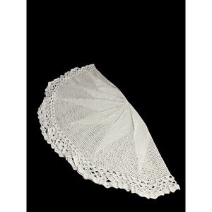 Hand Crocheted‎ Round Tablecloth Natural Color 48" To Cottage Core